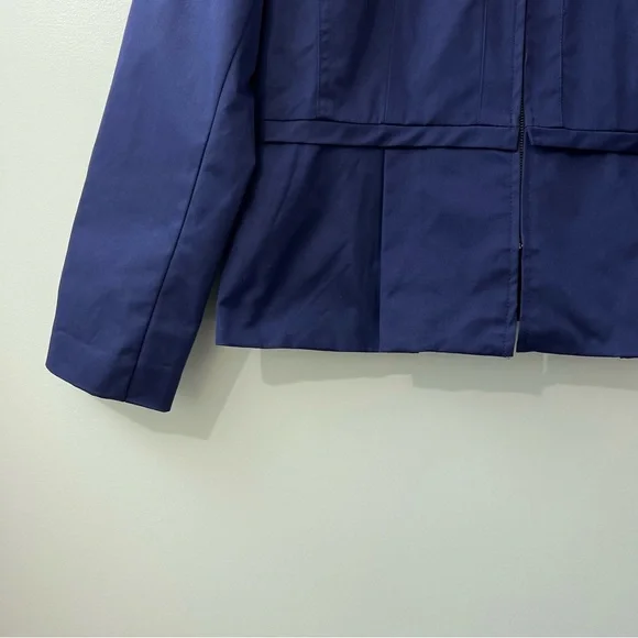 Cynthia Rowley Dark Blue Zip Up Peplum Jacket - Picture 5 of 8